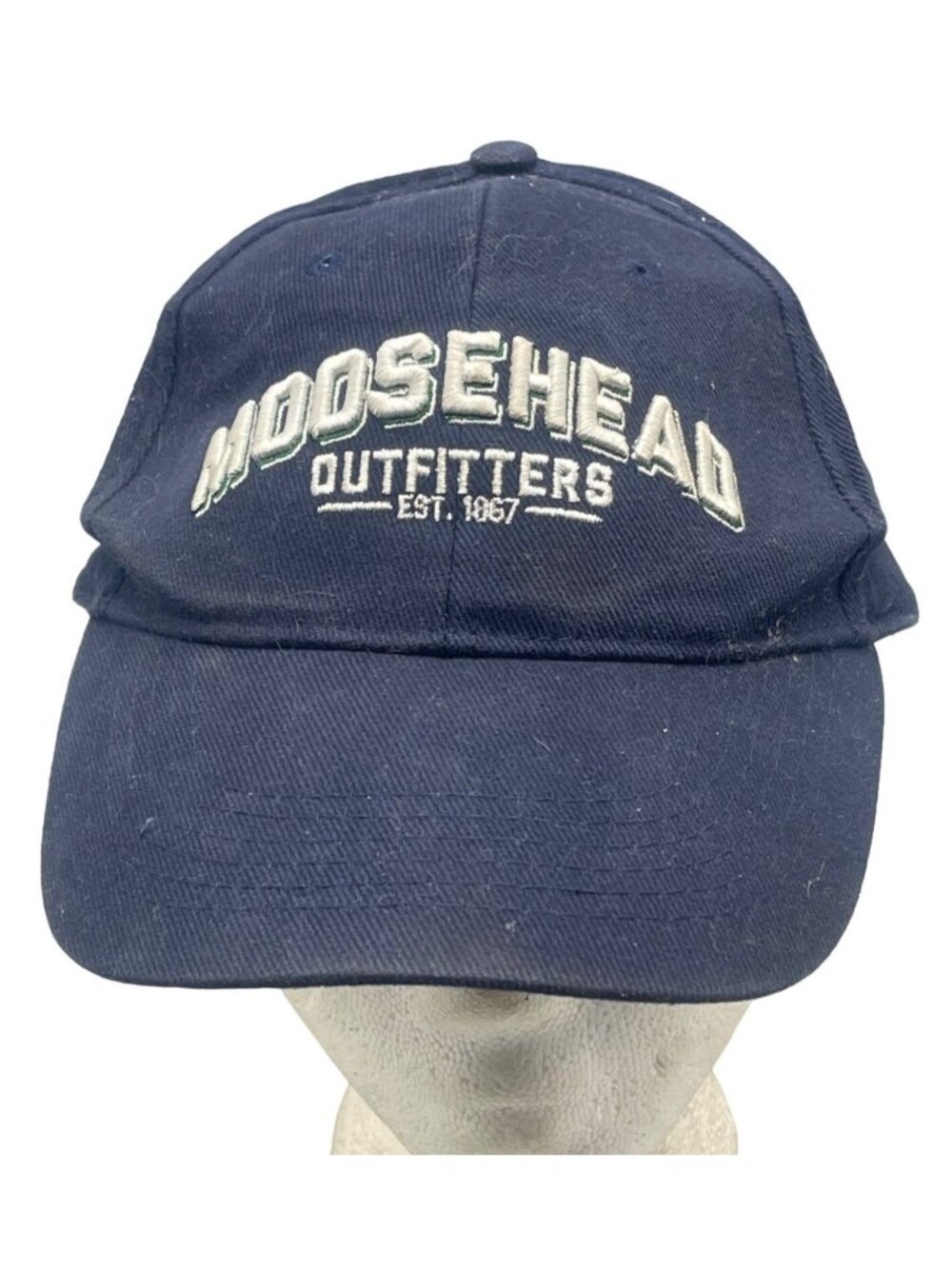 moosehead outfitters baseball hat cap blue hook &amp; loop adjustable one size R
